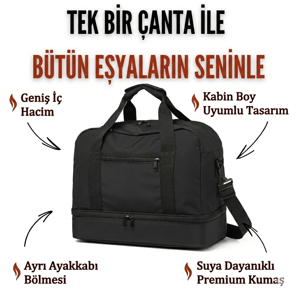BlastBag® Ayakkabı Bölmeli Seyahat ve Spor Çantası